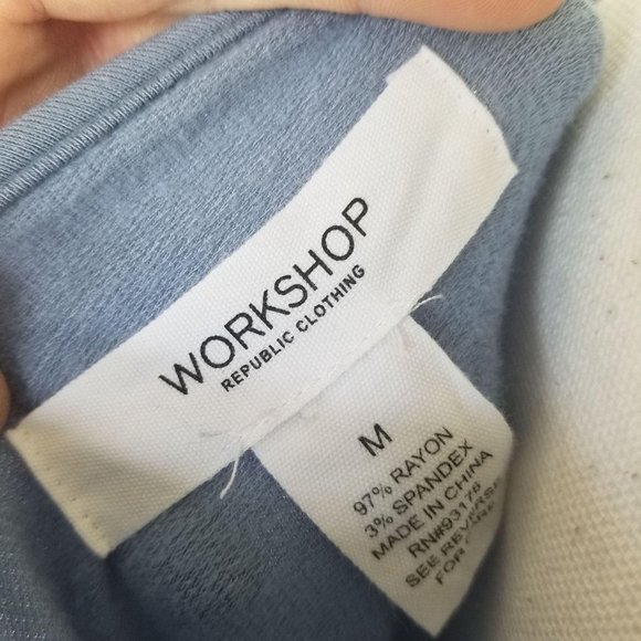 Workshop / M / Dusty Blue Ruffle Sleeve Slouchy Bl - Picture 7 of 9